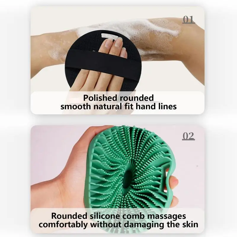 Silicone Body Scrubber Bath Brush Portable Shower Massage Brush Exfoliating Scrub Body Wash Skin Cleaning Bathroom Bathing Tools