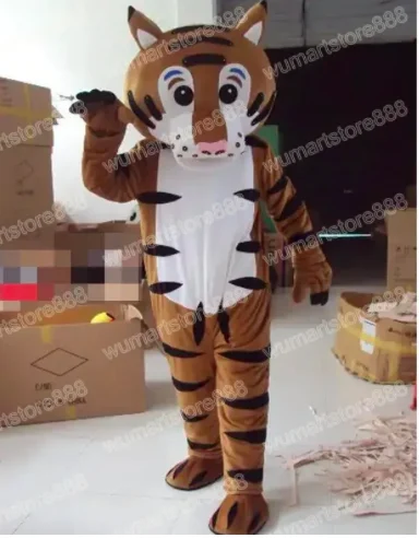 

New Adult Hot Sale Foam Cute Halloween Baby Tiger Cartoon Mascot Costume Plush Christmas Fancy Dress Halloween Mascot Costume