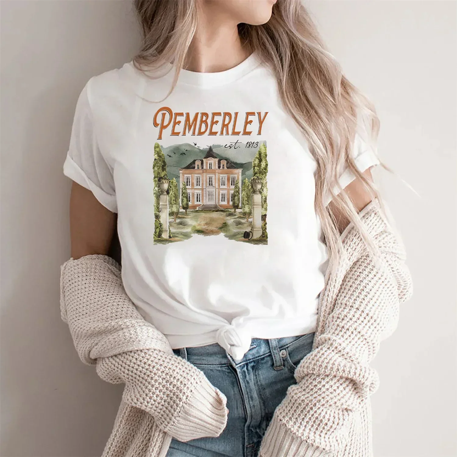 Pemberley T-shirt Pride and Prejudice shirt Jane Austen women short sleeve Bookworm Tee Book Lover Gifts Literary novel shirt