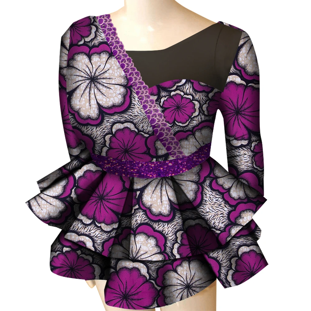 African Print Blouse Tops for Women Fashion 2022 African Tops Dashiki Plus Size T Shirt African Clothes for Women WY8570