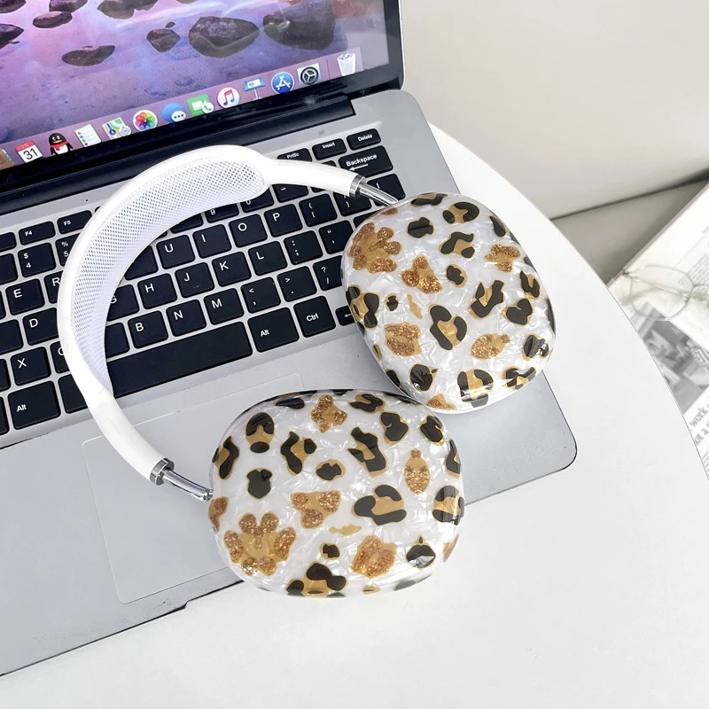 Роскошный чехол с леопардовым принтом для наушников, силиконовый чехол для Airpods Max, защитный чехол IMD для наушников Apple Airpods Max, аксессуары для наушников