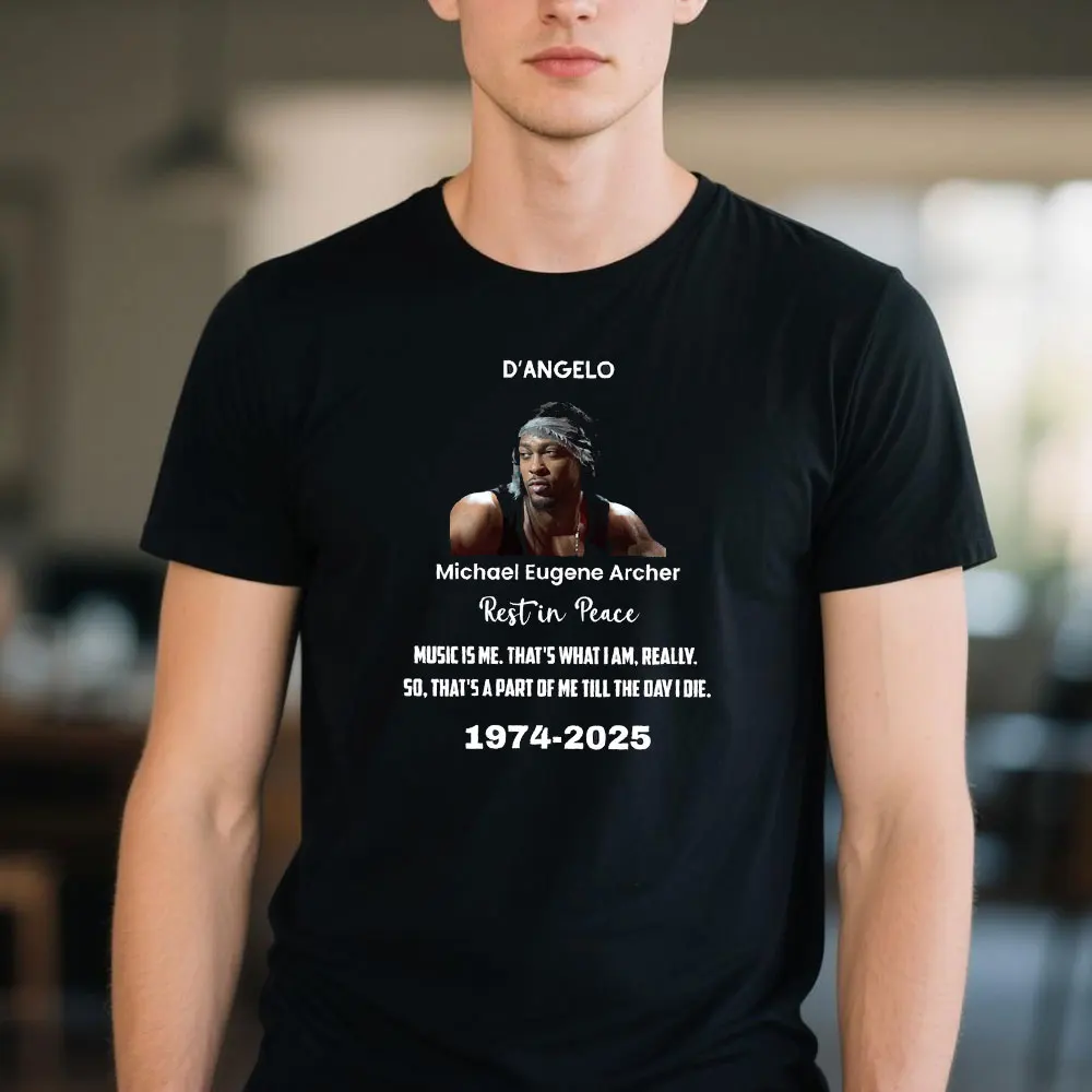 تي شيرت D'Angelo تحية قميص نيو سول التذكاري تي شيرت براون شوجر الفودو الأسود المسيح مروحة هدية الملابس الموسيقية أسطورة تذكارية المحملة
