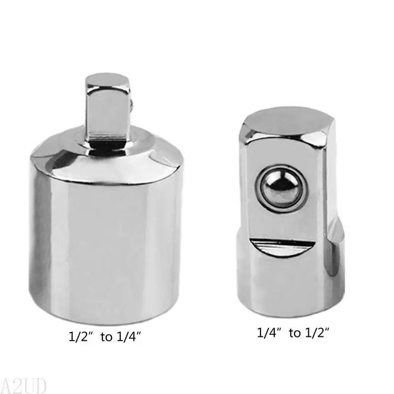 A2UD 2 штуки IMPACT ADAPTER и REDUCER, совместимый с W/Impact Driver Ratchet Sockets1/2 "до 1/4" 1/4 "до Серебро