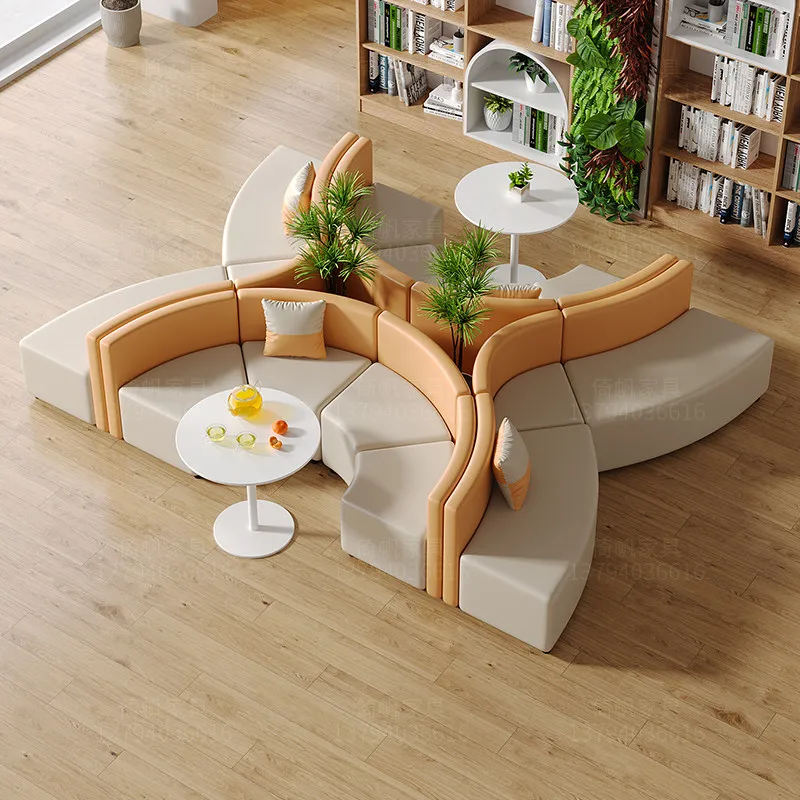Mall Lobby Waiting Area Customer Reception Area Double-sided Sofa Training Institution Meeting Guests Rest Special-shaped Creati