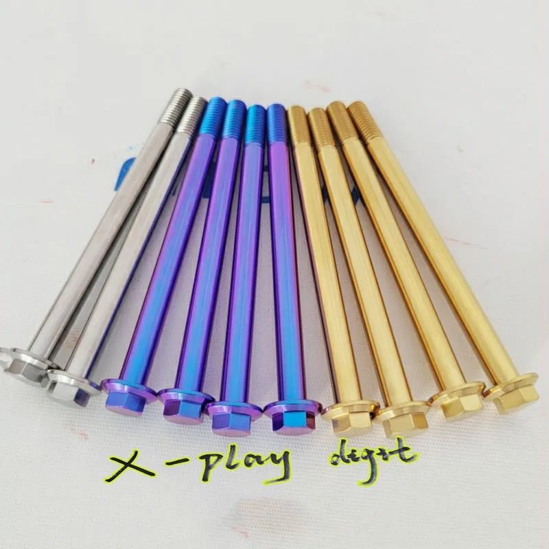1x M8 x1.25 x110mm Titanium Screws Flange Head Motorbike Bolts For Motorcycle