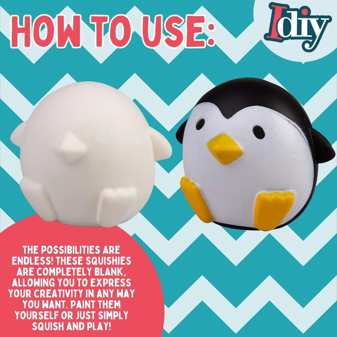 DIY 페인팅 블랭크 화이트 스퀴시 장난감, 슬로우 라이징 안티스트레스 불안 완화 장난감 어린이 ADHD 자폐증용