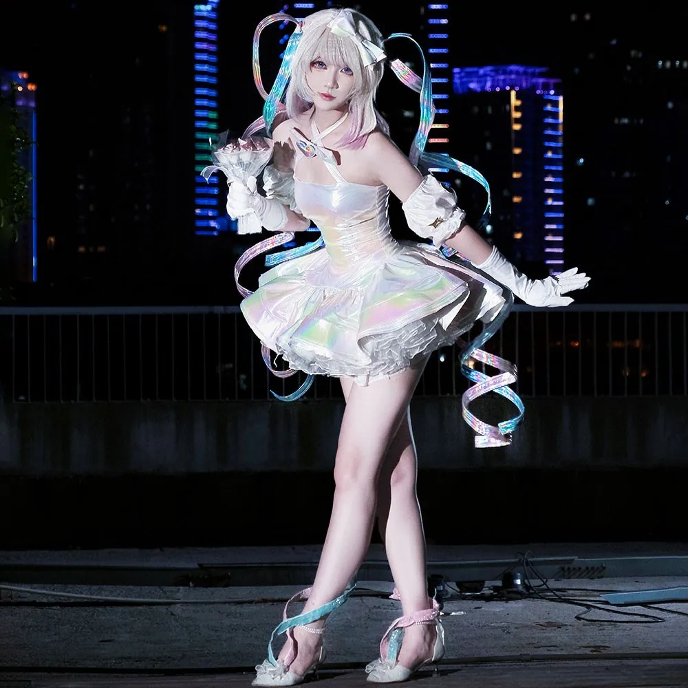 NEEDY GIRL OVERDOSE KAngel Cosplay Streamer Sobrecarga Lolita Vestido 2o Aniversário Roupa Mulheres Saias Laser Peruca de Fita