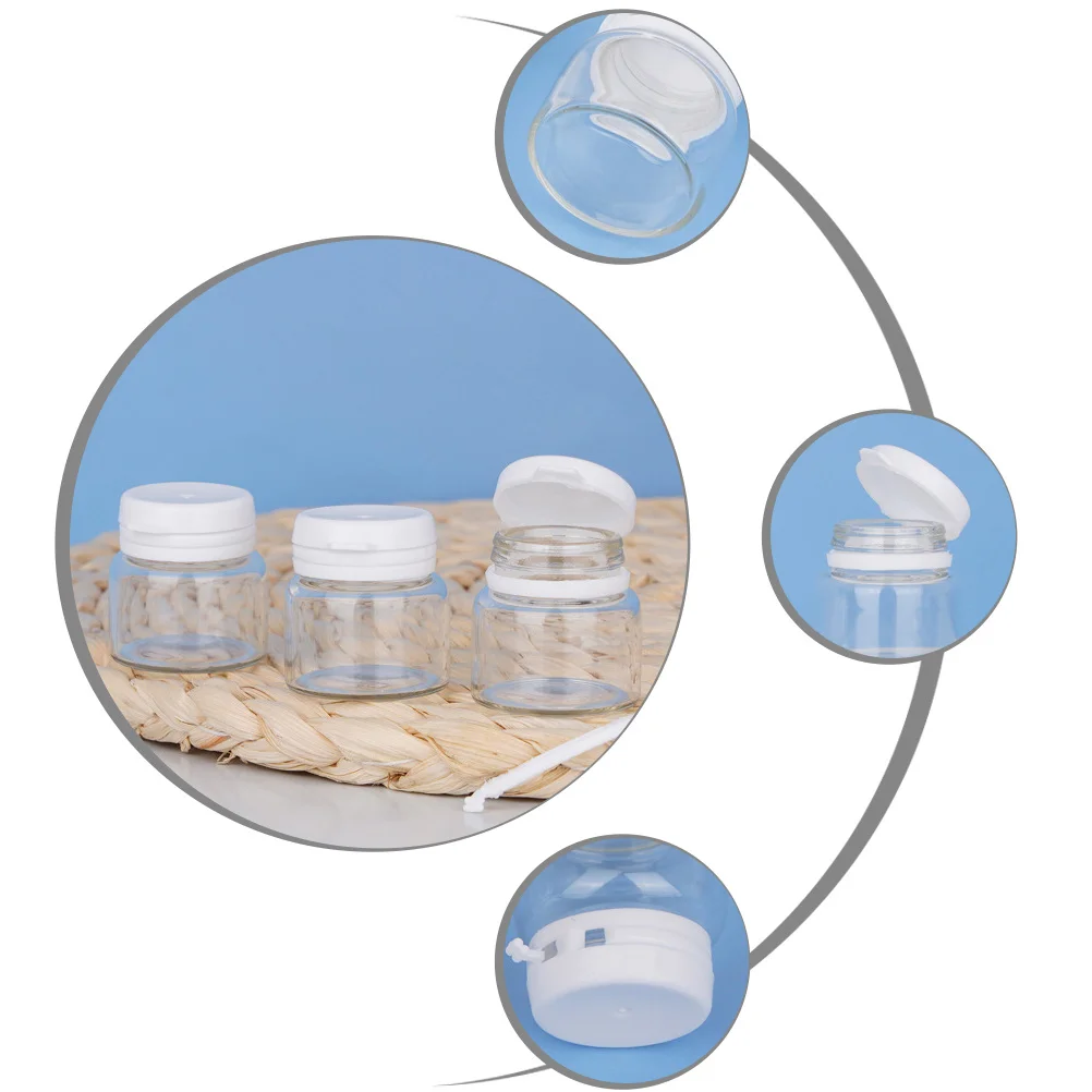 

15Pcs Glass Cream Boxes Lightweight Empty Cream Bottles for Travel Facial Skincare Container Packing Dispenser Jars