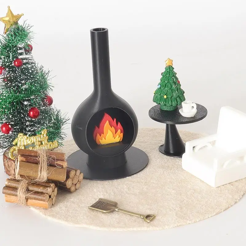 

1:12 Dollhouse Miniature Fireplace-Realistic Brick Chimney with Mantel Details,Christmas Village for Winter Dioramas&Displays