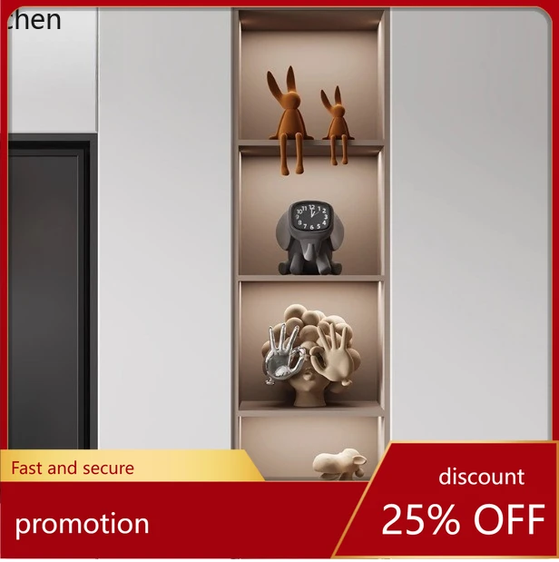 CZ Italian Style Home Living Room Wine Cabinet TV Cabinet Ornament Open Grid Niche High-End Artistic Decoration