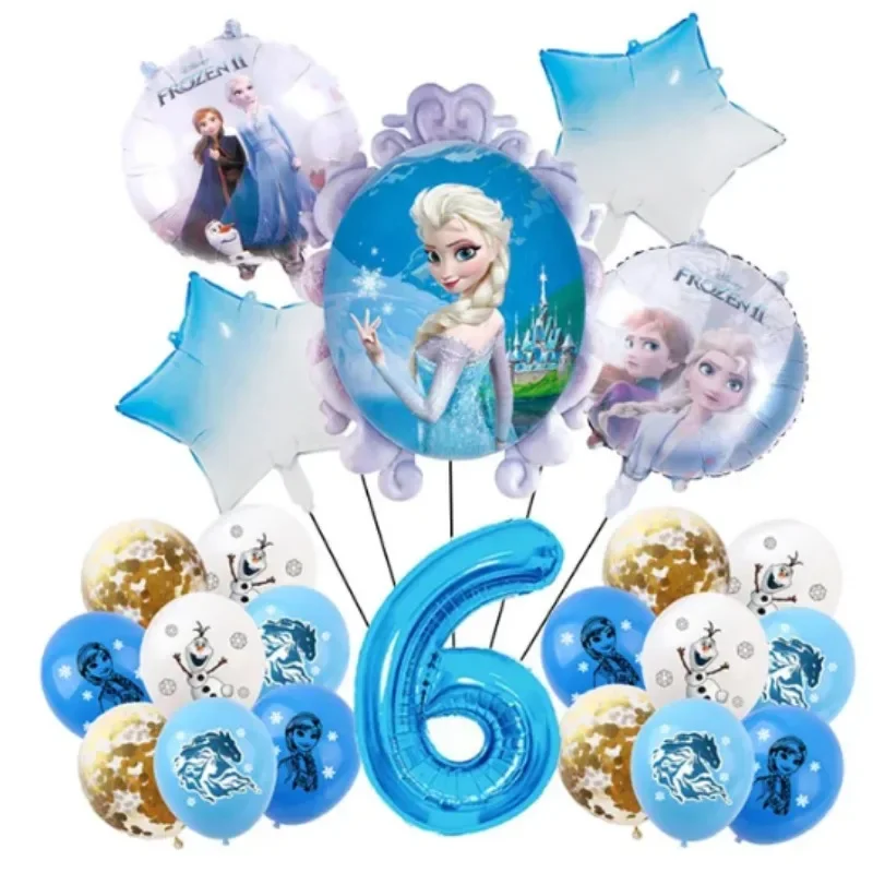 Disney children\'s birthday party decoration Frozen theme mirror princess series aluminum balloon set