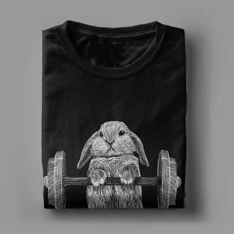 Buns Of Steel Funny Rabbit Crossfit T Shirt weightlifting GYM bunny 100% Cotton bodybuilding lift weights muscle Clothes