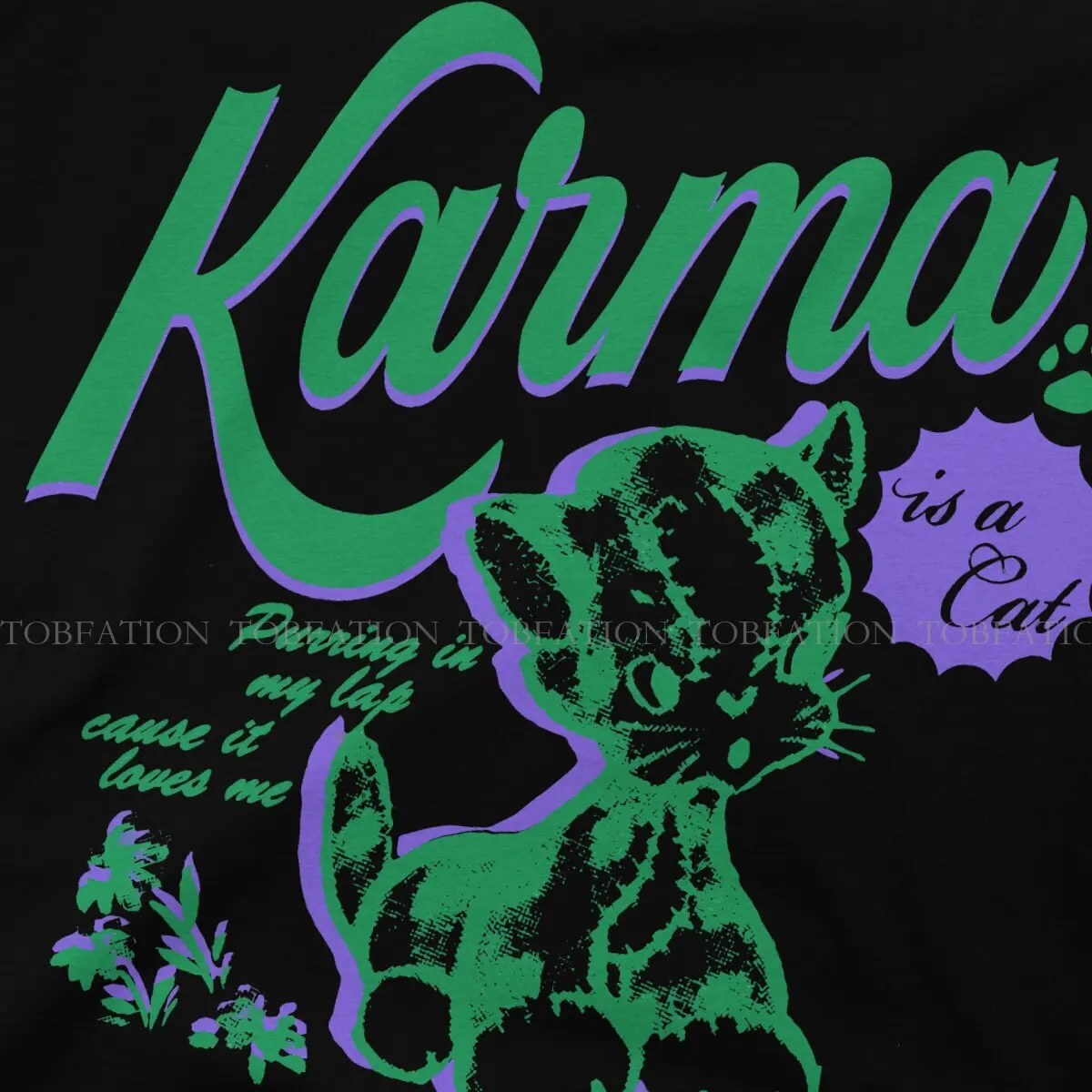 KARMA IS A CAT Vintage 90s Y2K Aesthetic Kitty Cute Tshirt Vintage Men Grunge Teenager Tees Tops Loose Cotton O-Neck T Shirt