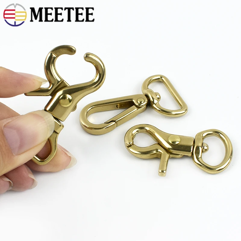 1/2/3/5Pcs Solid Brass Trigger Clips Swivel Lobster Clasp Snap Hook for Bag Strap Belt Webbing Pet Dog Rope Leashes Hang Hook