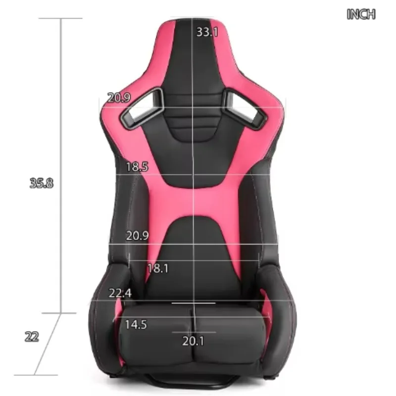 1095 Adjustable Luxury Racing Car Seat Velvet Sliding Track Bucket Modification Adjustable Racing Seat