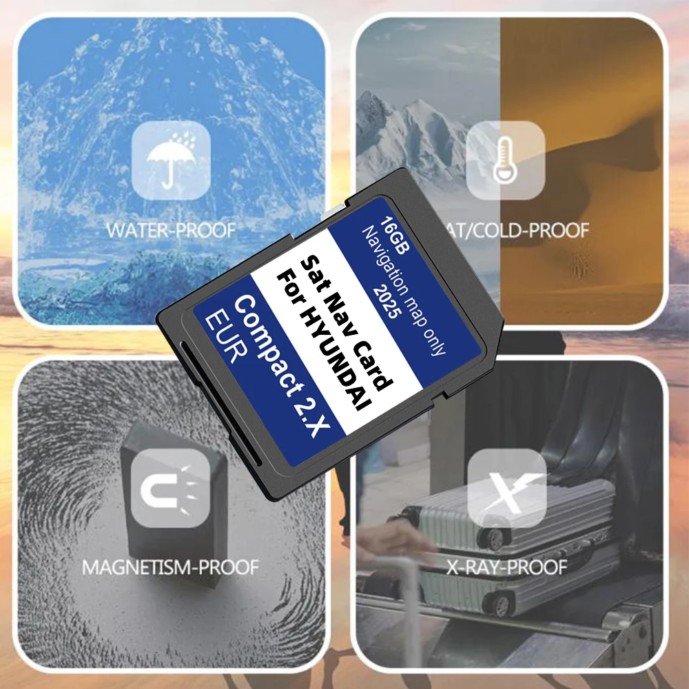 New for Hyundai H1/i20/Santa Fe/Grand Santa Fe/Tucson Upgrade 2025 Navigation GEN2 Compact 2.X SD Card Europe UK Turkey Map