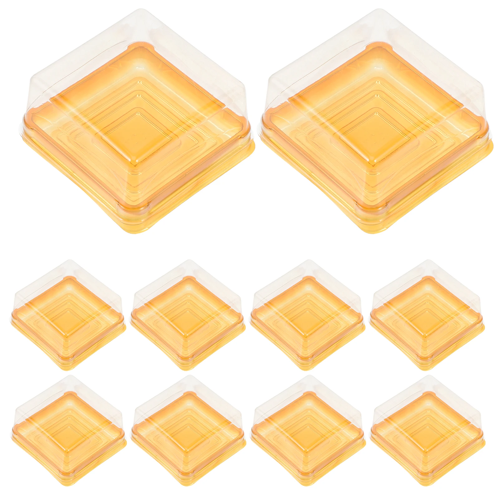 

Shaped Blister Egg Yolk Crisp Box Square Moon Cake Container Packing Reusable Golden