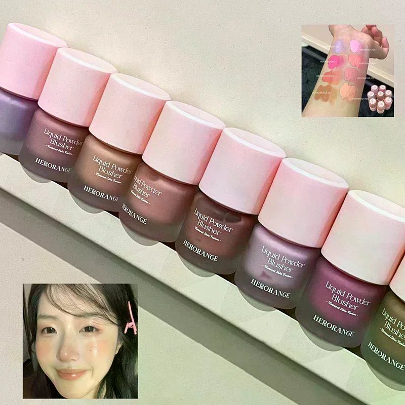 HERORANGE Liquid Blush Cheek Waterproof Lasting Brightening Natural Matte Rouge Contouring Low Saturated Blusher Korean Makeup