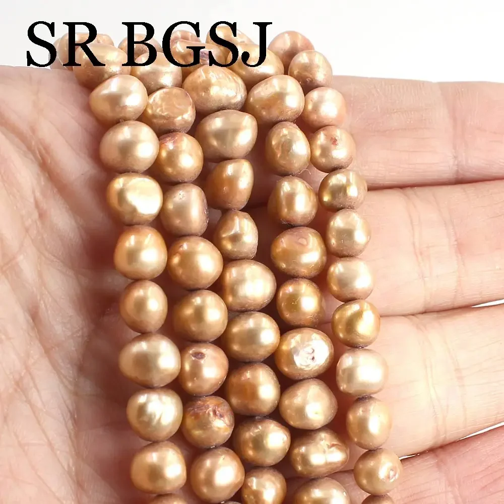 7-8mm Baroque Potato Natural Freshwater Pearl Jewelry Making Loose DIY Spacer Beads 14\