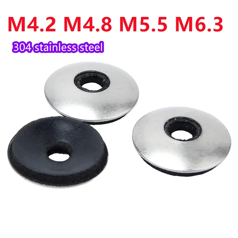 Stainless Sealing Washers  Rubber Waterproof Dustproof Compound Gaskets M4.2 M4.8 M5.5 M6.3  Non-slip Gasket