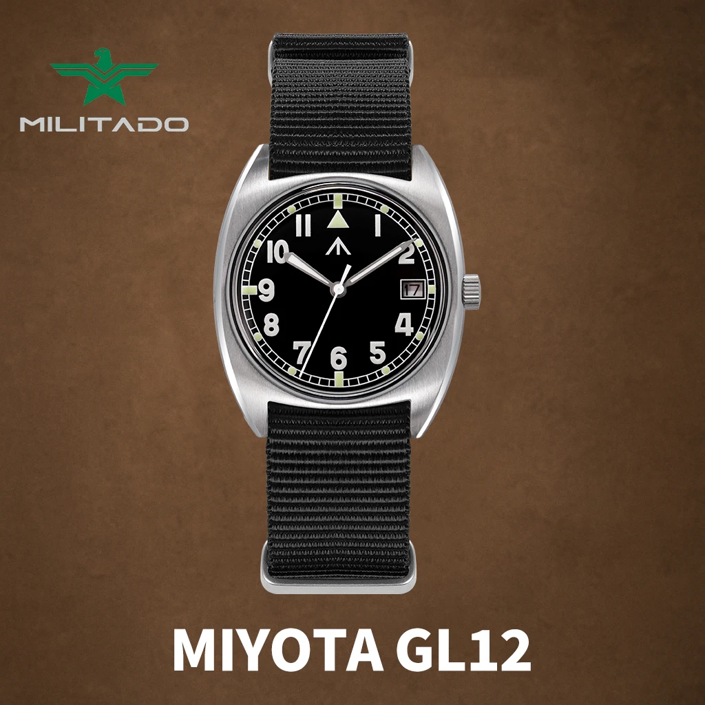 Militado ML17 Watch Miyota Super 2035/ GL12 Quartz Movement Watch C3 And BGW9 Luminova 100m Waterproof Stainless Steel Watches