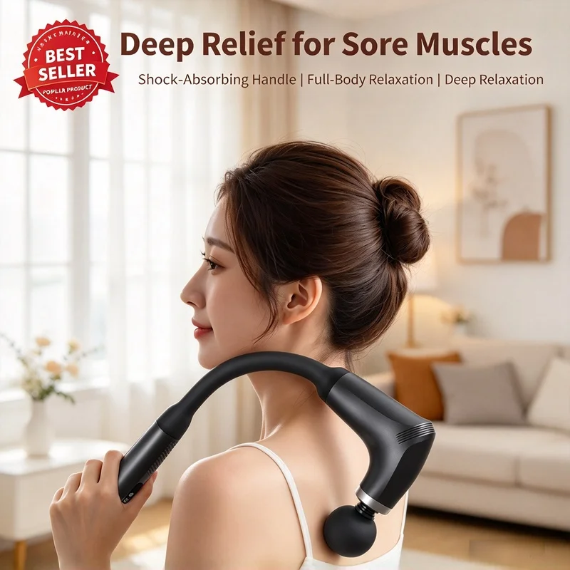 Smart Electric Fascia Gun, Handheld Deep Tissue Massager, Portable Muscle Relief Massage Gun Home Gift