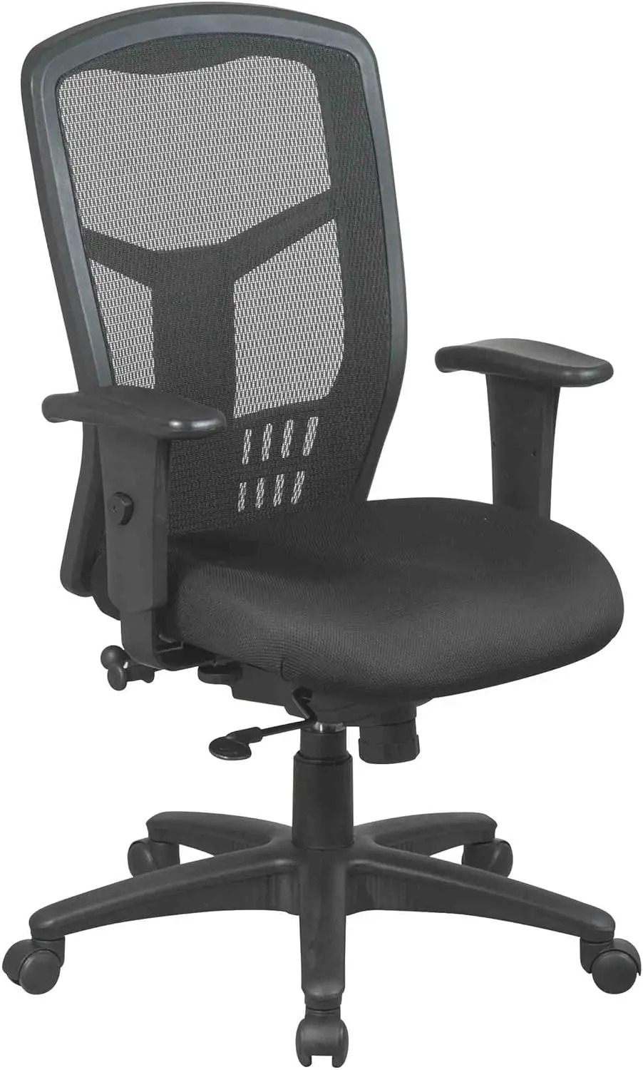 Office Star Progrid High Back Manager'S With Adjustable Seat Height, 2-To-1 Synchro Tilt Control And Seat Slider, Coal Freeflex