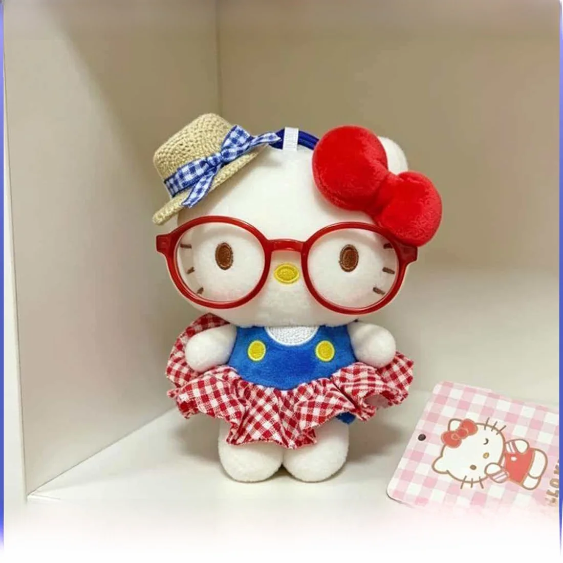 tuesun-poupee-en-peluche-chaton-breloque-de-sac-cadeau-d'anniversaire-avec-jupe-a-carreaux-rouges-et-chapeau-brode-jouet-en-peluche-doux-pour-tous-les-ages