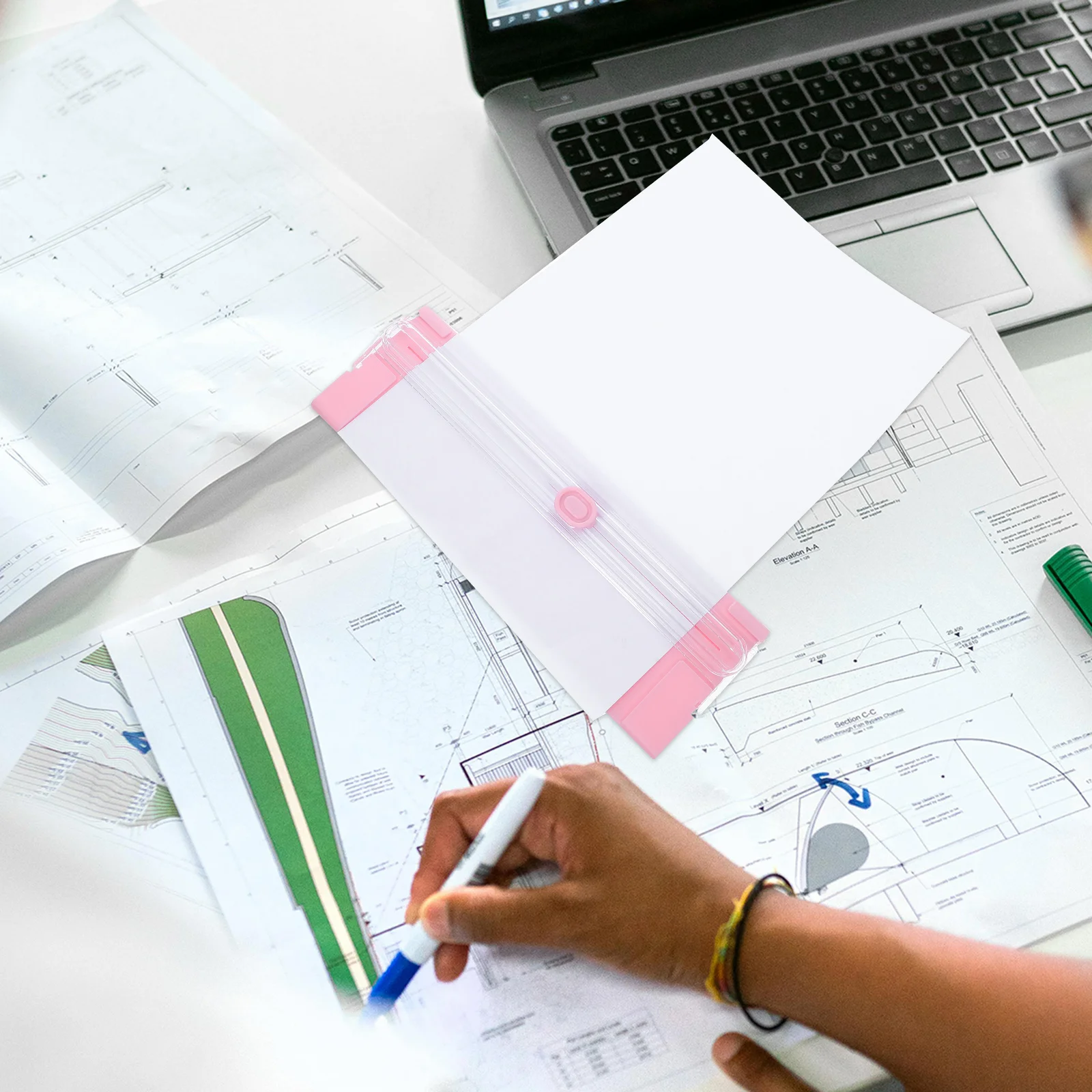 أداة تشذيب الورق اليدوية الصغيرة مقاس A4 أداة قطع الصور المحمولة لسكرابوكينغ وصياغة معدات قطع الورق المكتبية #6