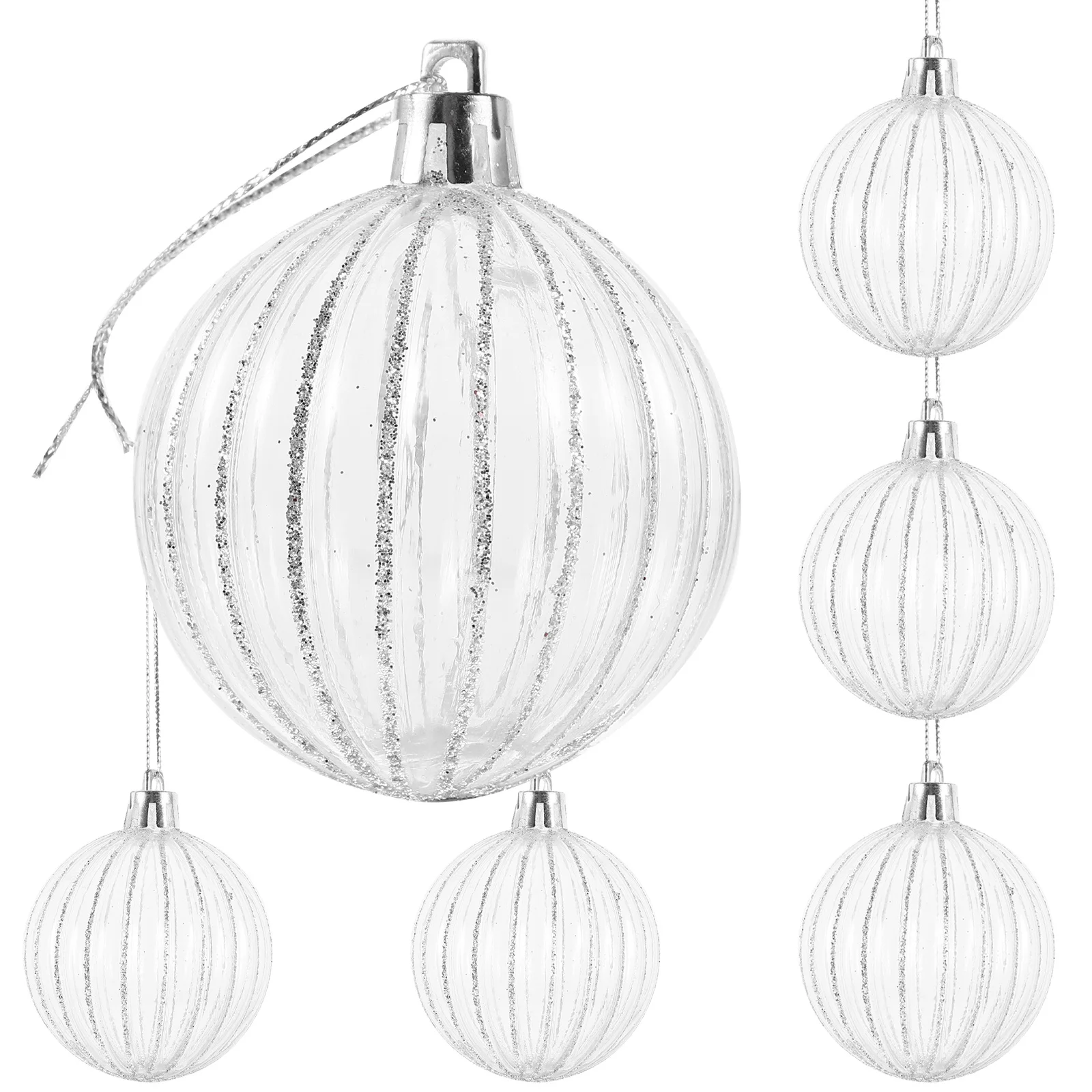 

6Pcs Xmas Tree Balls Plastic Hanging Decorations Christmas Ball Pendant Xmas Party Decorative Tree Supplies Christmas Ornaments