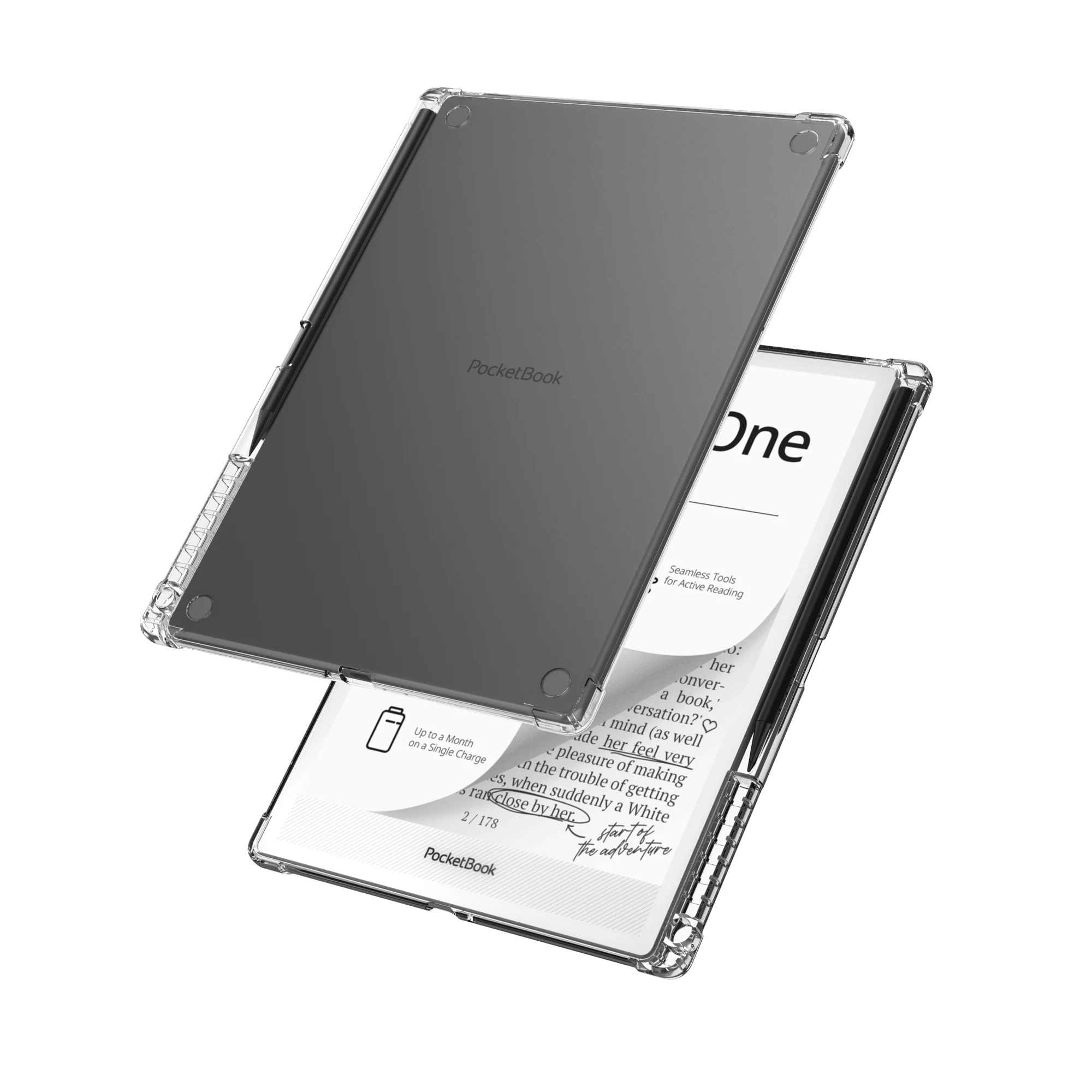 Clear Case for Pocketbook InkPad One (Model.PB1030),Transparent Flexible TPU Soft Back Cover
