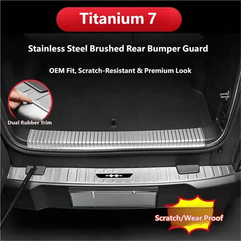 

For BYD Leopard 7 Titanium 7 2025 2026 Rear Trunk Inner Bumper Plate Guard Stainless steel Anti-Scratch Protector Accessories