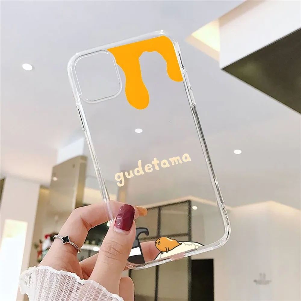 Sario-G-GudetamaS Phone Case For Iphone 15 11 13 14 Pro Max 7 8 Plus X Xr Xs Max Se2020 12mini Transparent Cover