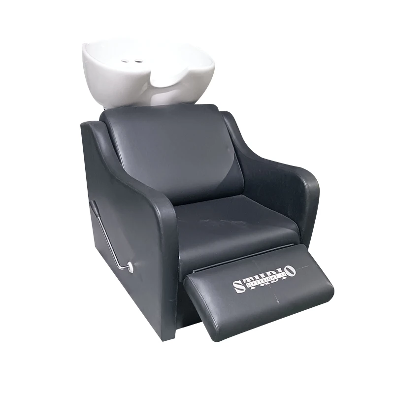 Customize Logo  Black Shampoo Bowl Washing Salon Shampoo Chair