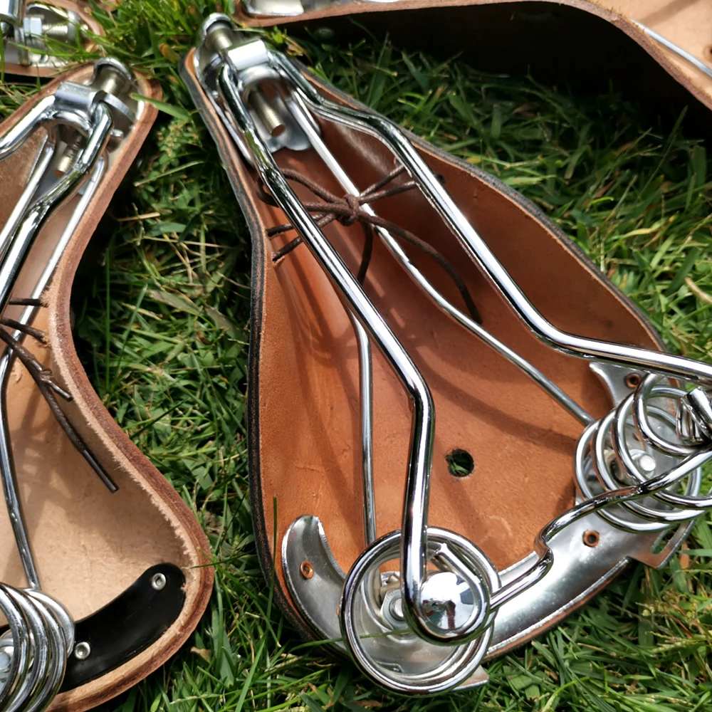 Multi Style Retro-Rindsleder-Fahrradsattel, bequem, erste Schicht Rindsleder, rein handgefertigt, Fahrradteile, G98 – Detail 8