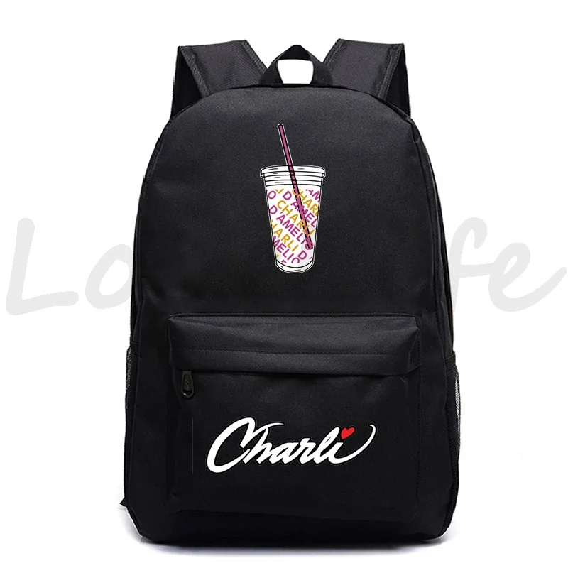 Mochila informal Charli Damelio para hombre y mujer, morral escolar para senderismo