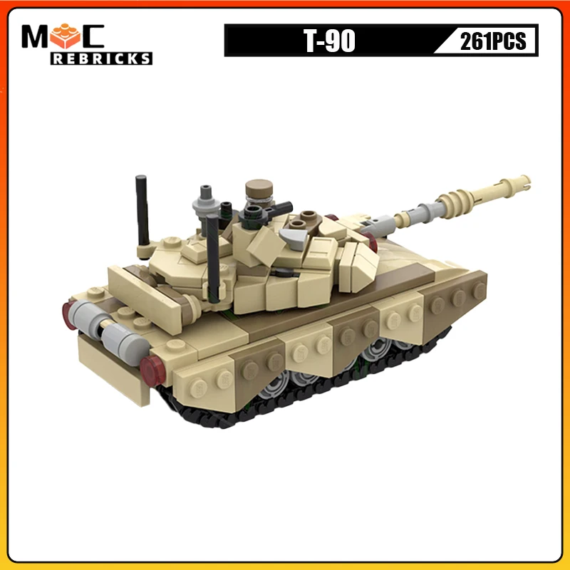 World War II Classic Series T-90 Tank Military Battle Vehicles Assembly Bricks Model Kid\'s Puzzle Educational Toy Christmas Gift