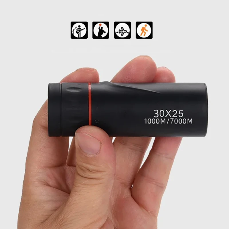 Mini monoculares para niños, telescopio de enfoque óptico HD de 30X25 para viajes al aire libre, Camping, caza, binoculares portátiles