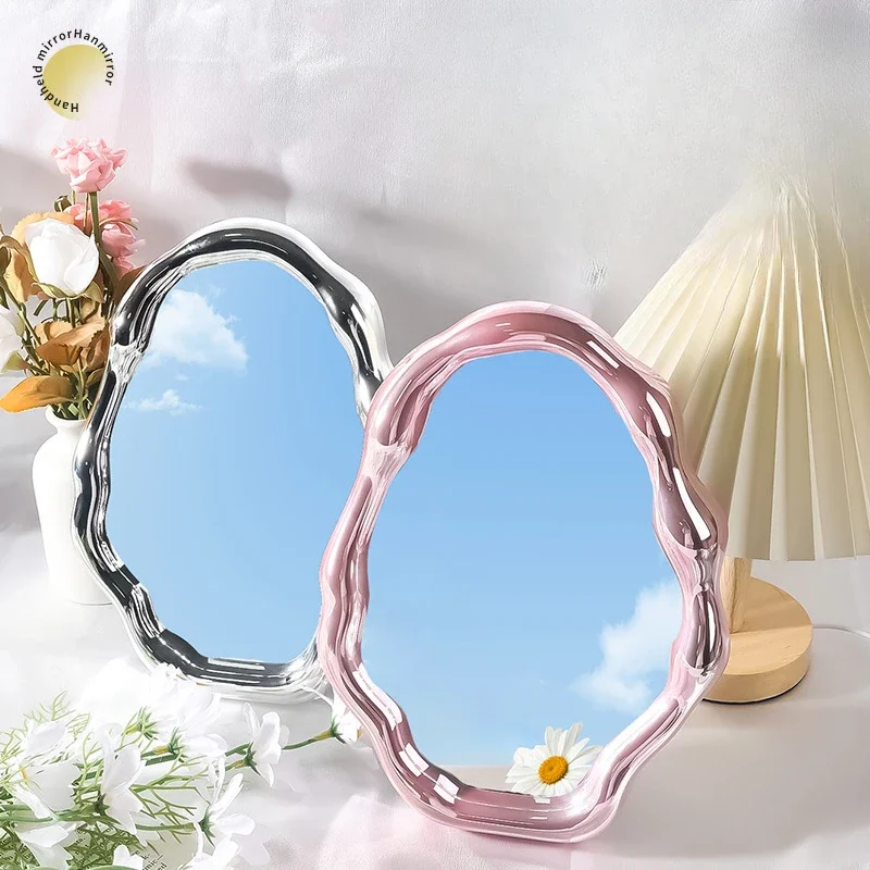 Electroplated Cloud Makeup Mirror Special-shaped Mirror for Girls Dormitory Decoration Fashion Wall-mounted Mirror Wholesales