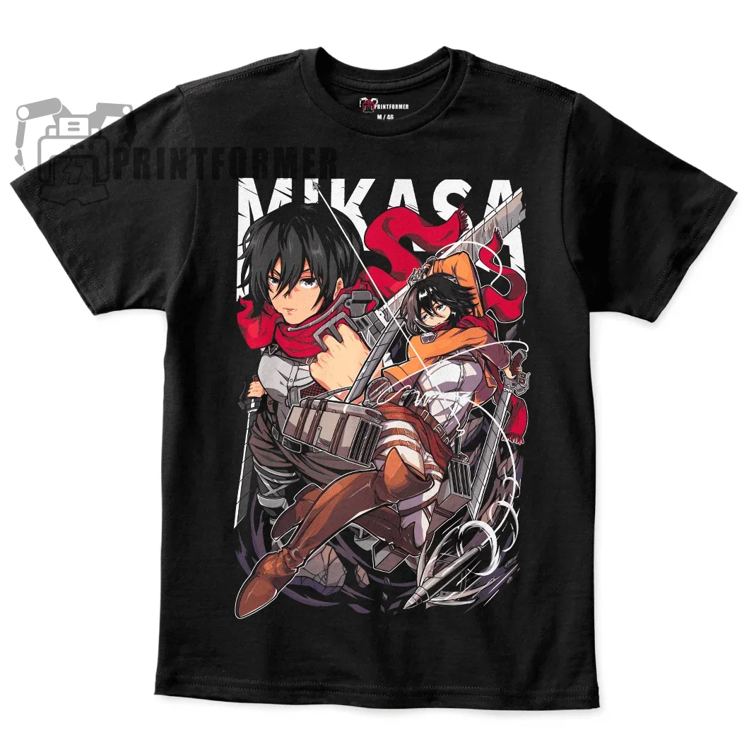 T-shirt Mikasa Attack On Titan, chemise AOT Anime, Shingeki No Kyojin, toutes tailles, 100 coton