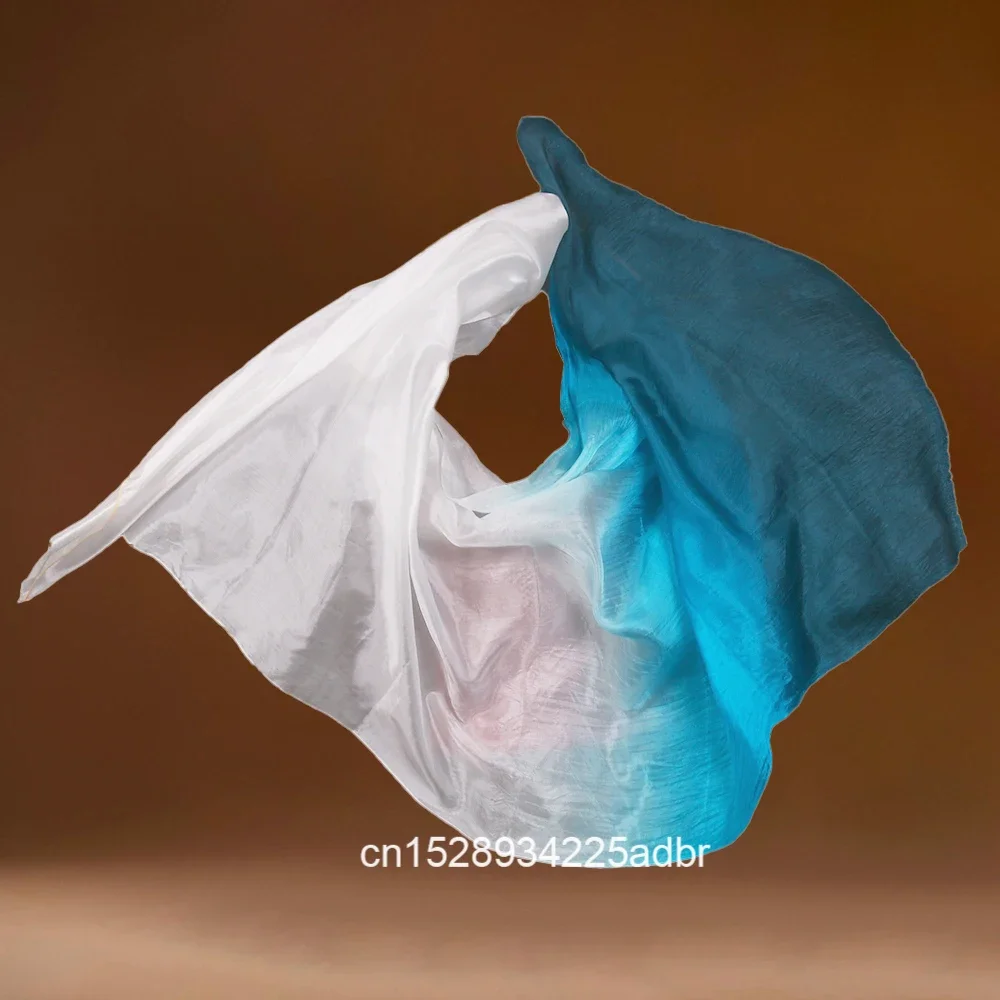 100% الحرير اليدوية الحجاب الرقص الشرقي أداء التدرج متعدد الألوان الحرير الحجاب الرقص الشرقي اكسسوارات الاطفال الكبار 200x90 سنتيمتر #2