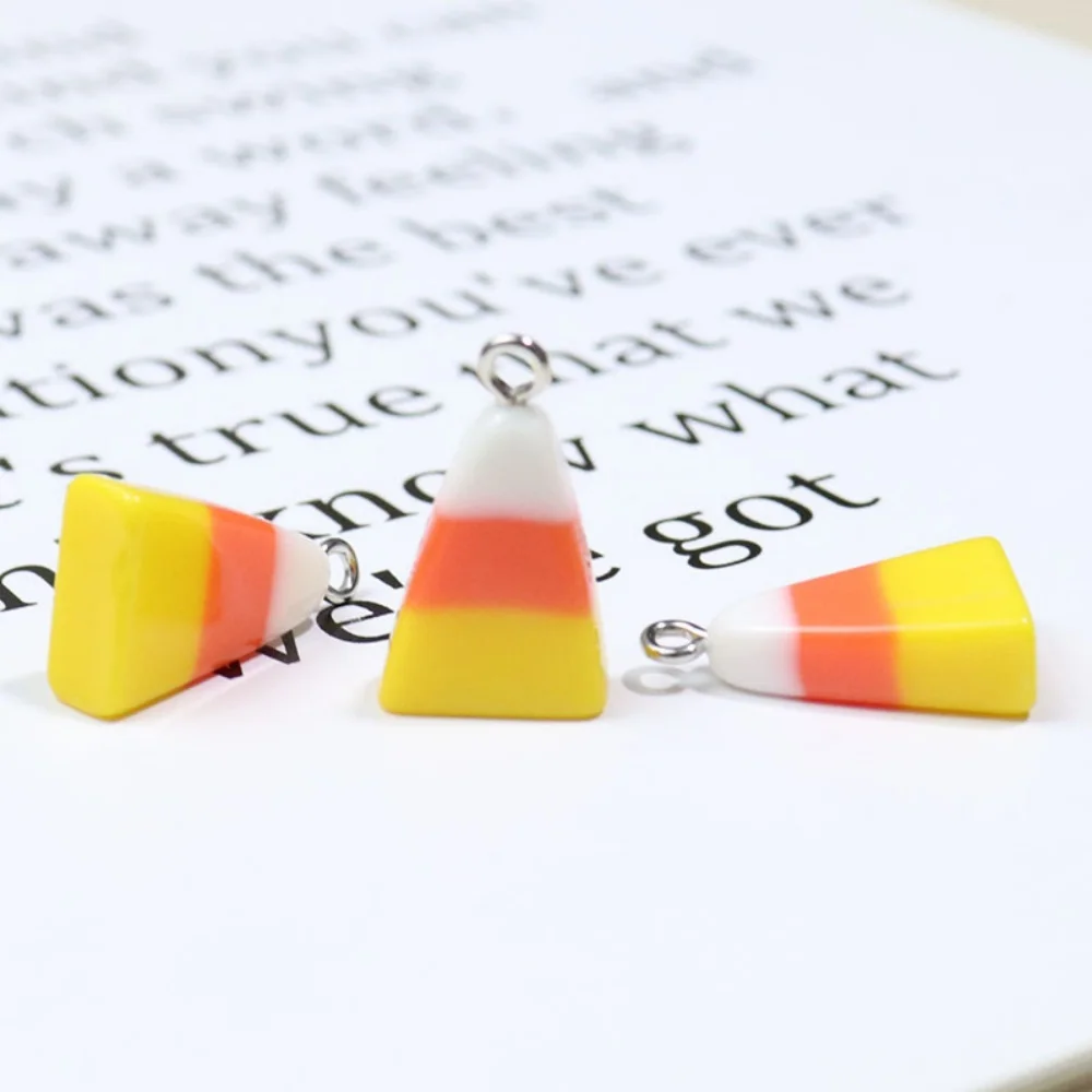 10pcs Resin Triangular Gradient Corn Kernels Charms for DIY Making
