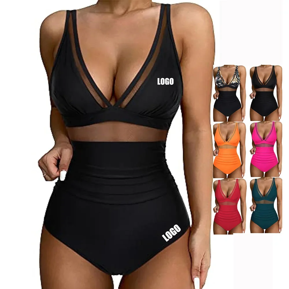 

Custom LOGO2024 new popular one-piece swimsuit women's tight-fitting sexy hollow bikini swimsuit