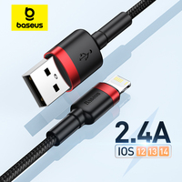 Baseus USB Cable for iPhone14 13 12 11 Pro Max Xs X 8 Plus Cable 2.4A Fast Charging Cable for iPhone Charger Cable USB Data Line