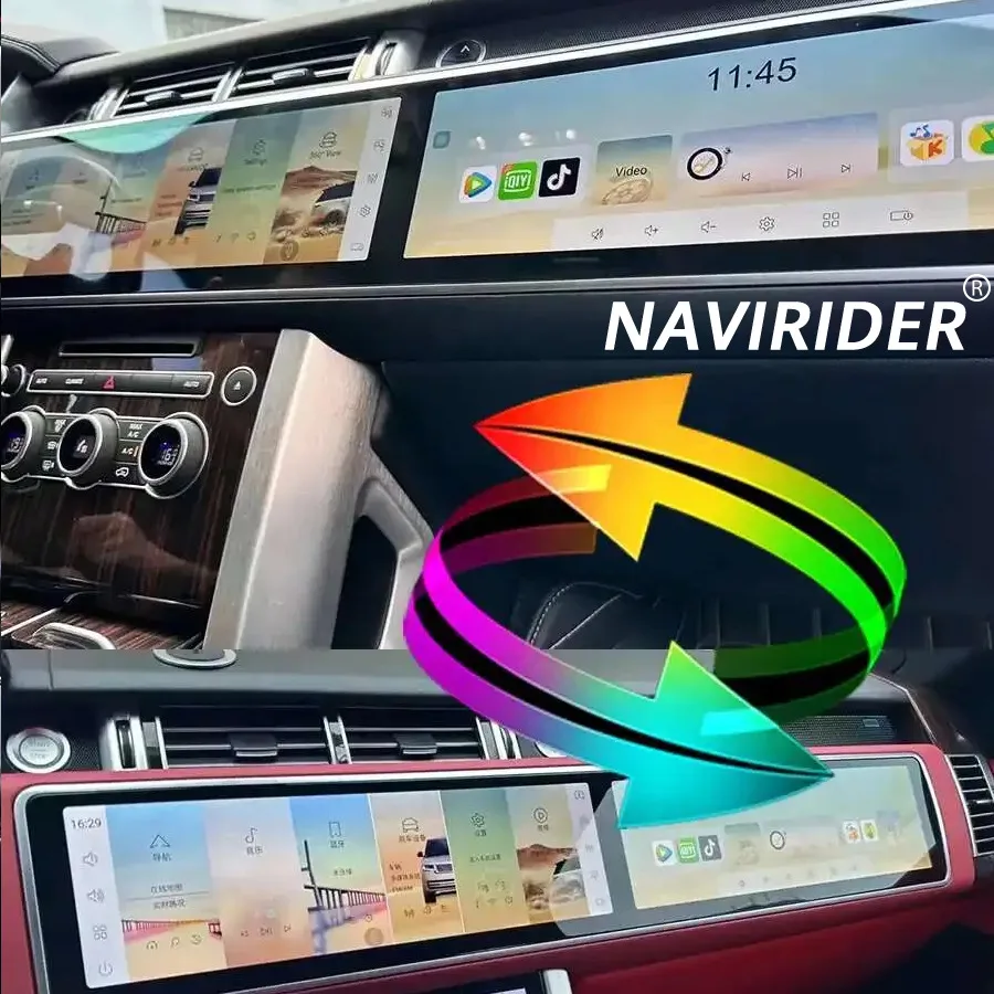 15.5+15.5inch Dual Screen For Land Rover Range Rover L494 2013-2017 Car GPS Navigation Android14 Carplay Multimedia Video Stereo