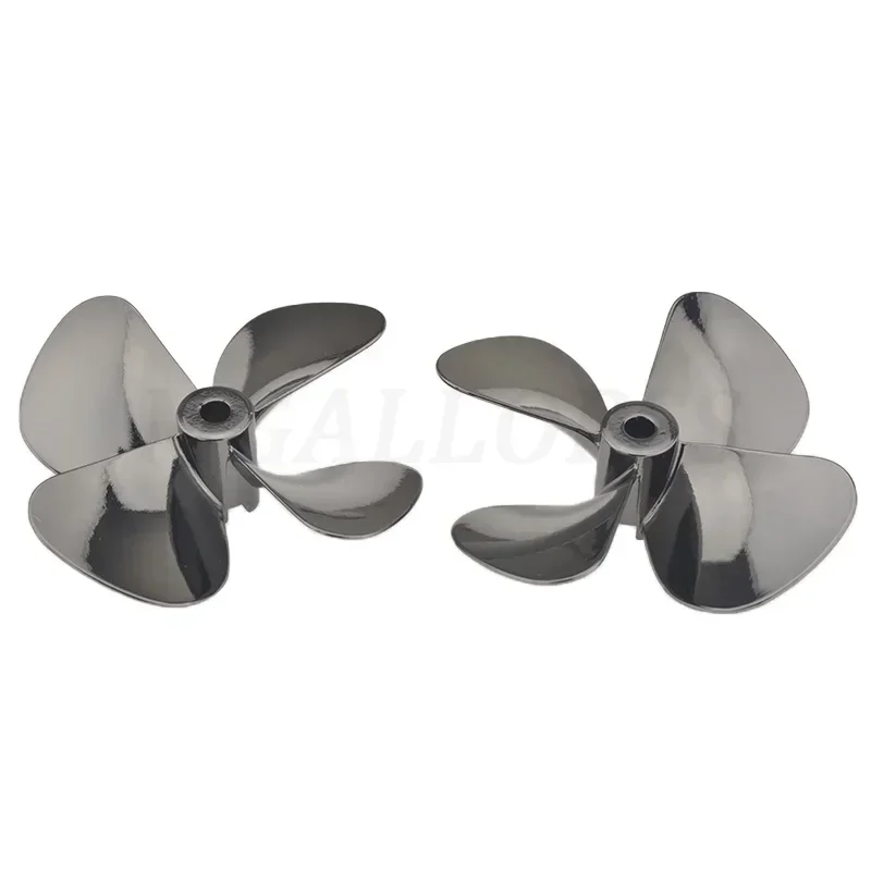 1개 블랙 D55/60mm 좌/우 4날 아연 합금 프로펠러 수중 프로펠러 RC 보트 해양 견인선 미끼 보트 DIY 네트 선박용