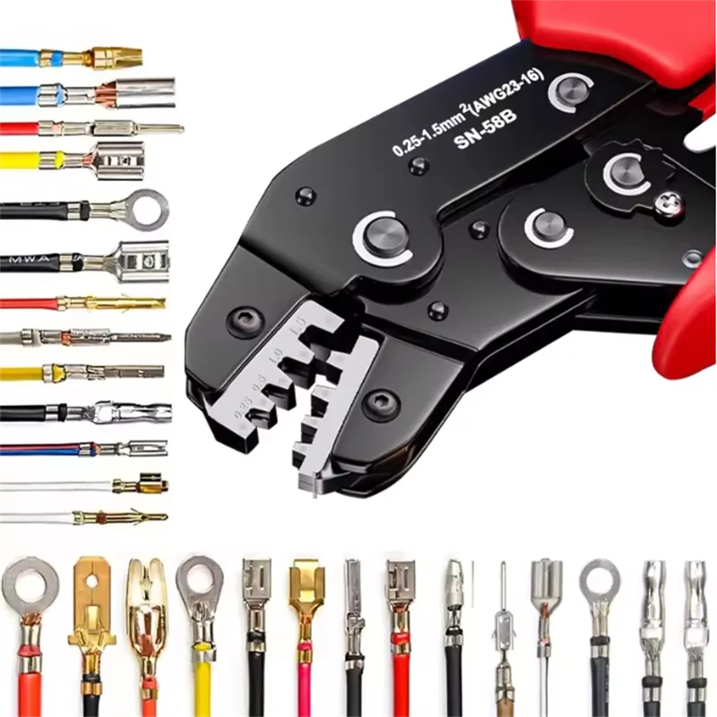 Ratcheting Crimping Tool Set For Dupont JST MOLEX Open Barrel,Dupont Molex JST TE Terminals & EPC PCIE SATA Pins SN-58B