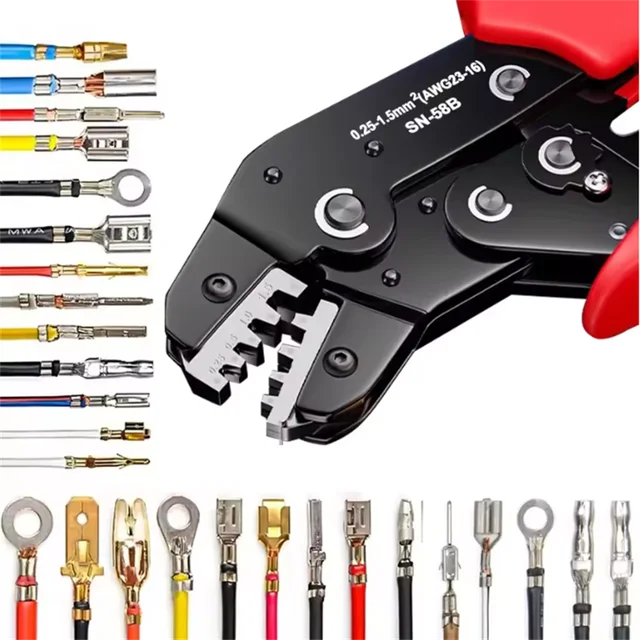 Ratcheting Crimping Tool Set For Dupont JST MOLEX Open Barrel,Dupont Molex JST TE Terminals & EPC PCIE SATA Pins SN-58B 2