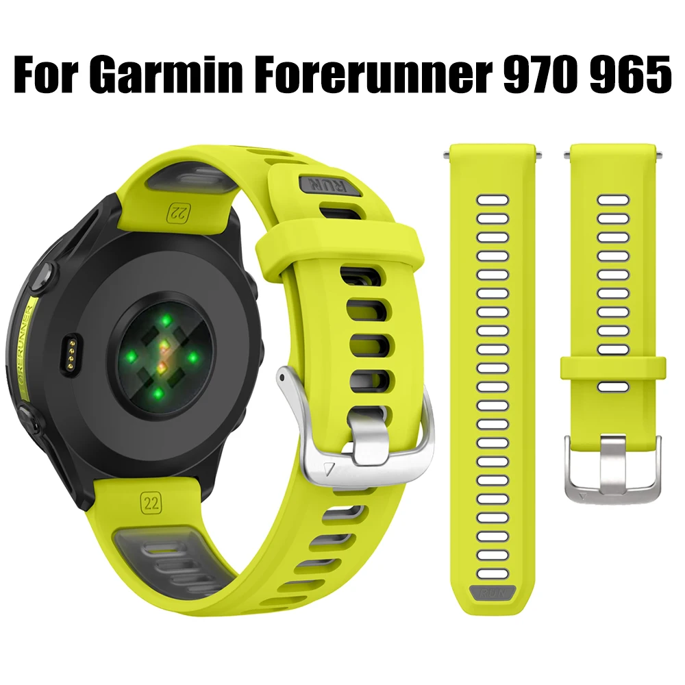 Sports Two-Tone Silicone Strap For Garmin Forerunner 970 965 955 Solar 945 935 745 Wristband Bracelet Watchband Accessories