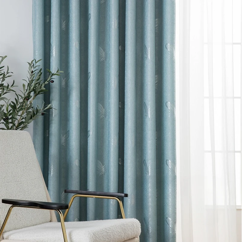 

Nordic Diamond Jacquard Curtains for Living Room Solid Color High Shading Physical Insulation Jacquard Custom Window Curtains